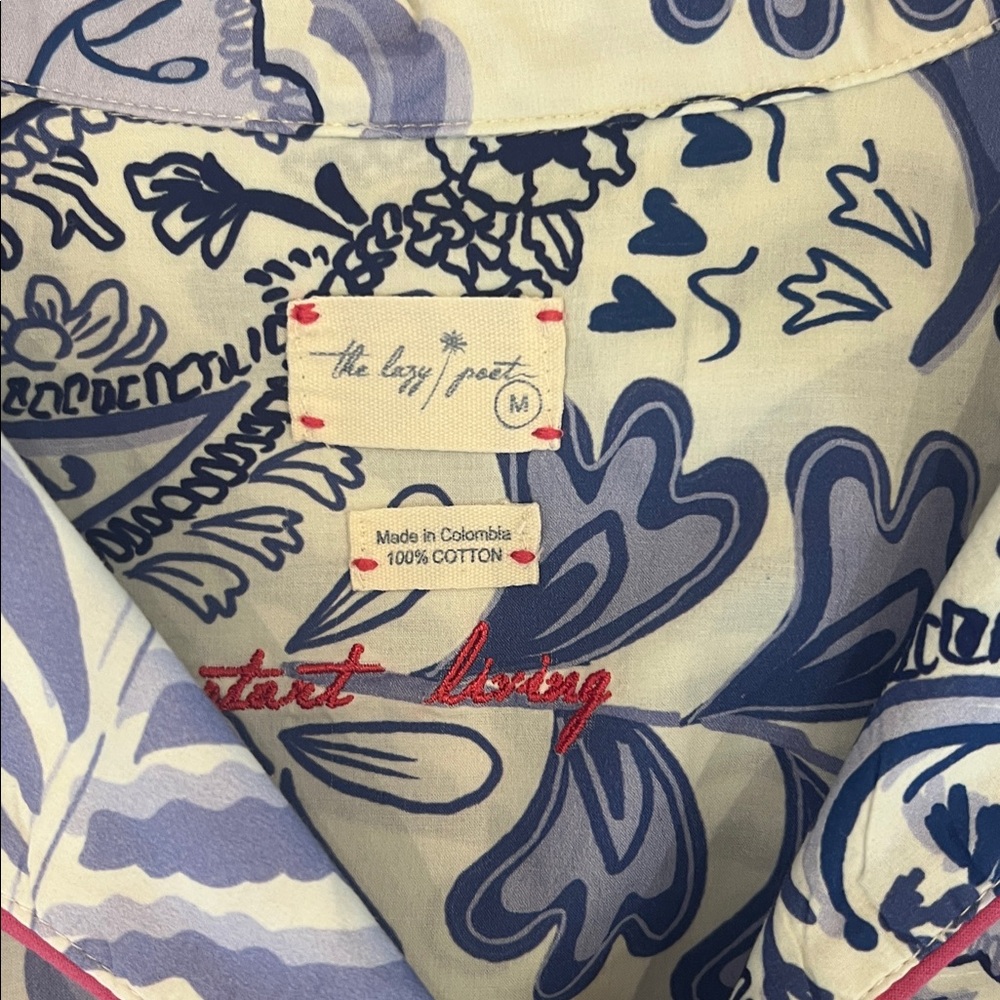 Women's Blue Paisley Pajama Set - Picture 6 of 12